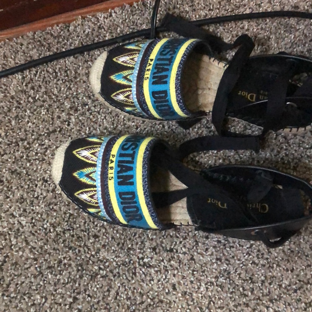 CHRISTIAN DIOR Black Espadrilles Size 38